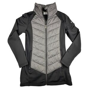 Columbia Womens Hybrid Puffer Softshell Jacket Black Grey *see pics* Small